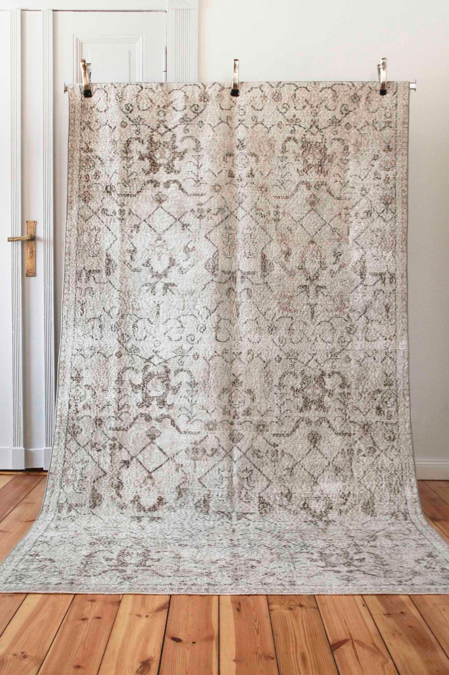 Unikat Vintage Teppich Overdye Grau/Beige 151x262cm